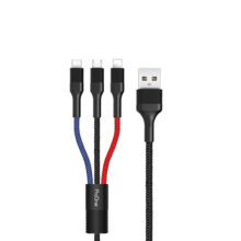 کابل شارژ پرووان USB به Type-C ,microUSB, لایتنینگ مدل PCC280 (1 متری / 2.4A)